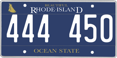 RI license plate 444450
