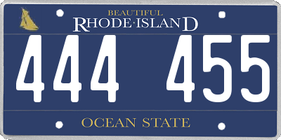 RI license plate 444455