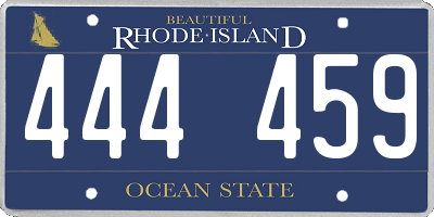 RI license plate 444459