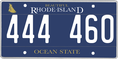 RI license plate 444460