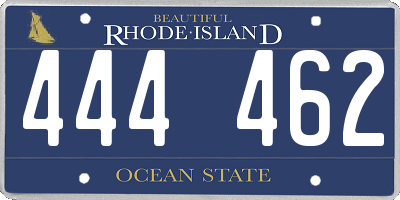 RI license plate 444462