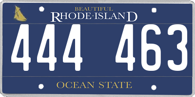 RI license plate 444463
