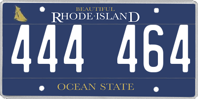 RI license plate 444464