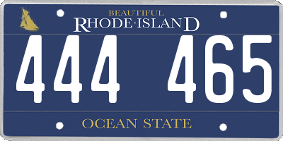 RI license plate 444465