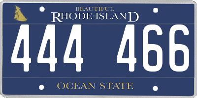RI license plate 444466