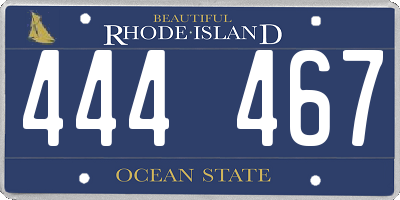 RI license plate 444467