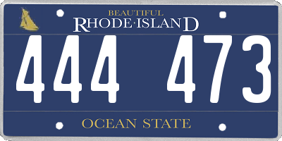 RI license plate 444473