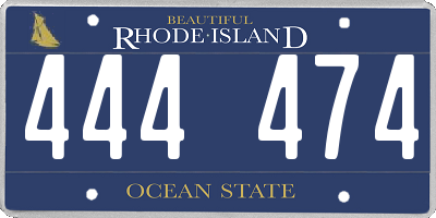 RI license plate 444474