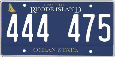 RI license plate 444475