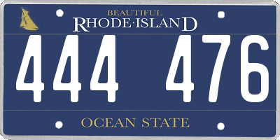 RI license plate 444476