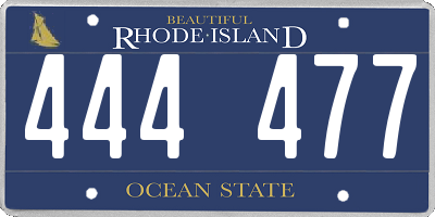 RI license plate 444477