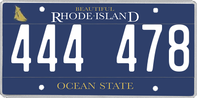 RI license plate 444478