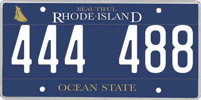RI license plate 444488