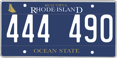 RI license plate 444490