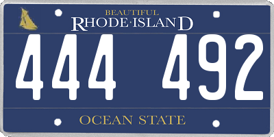 RI license plate 444492
