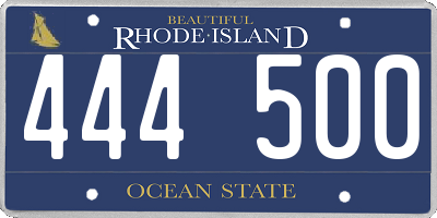 RI license plate 444500
