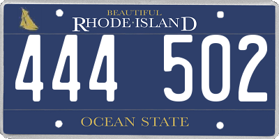 RI license plate 444502