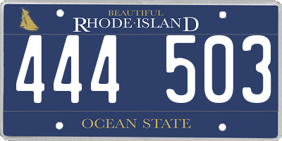 RI license plate 444503