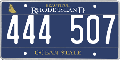 RI license plate 444507