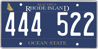 RI license plate 444522
