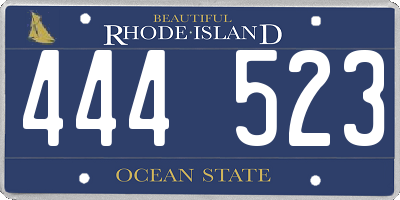 RI license plate 444523