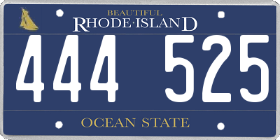 RI license plate 444525