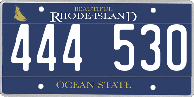 RI license plate 444530