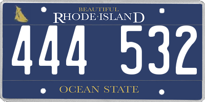 RI license plate 444532