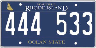RI license plate 444533