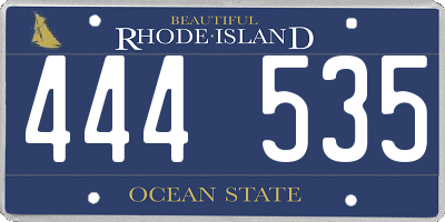 RI license plate 444535