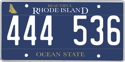 RI license plate 444536