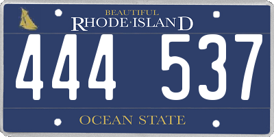RI license plate 444537