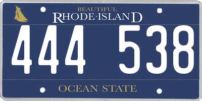 RI license plate 444538
