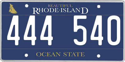 RI license plate 444540