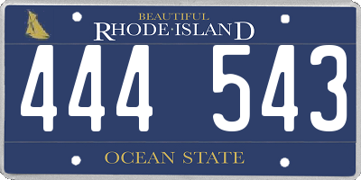 RI license plate 444543