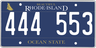 RI license plate 444553