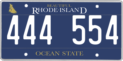 RI license plate 444554