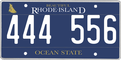 RI license plate 444556