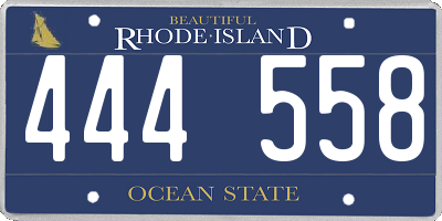 RI license plate 444558