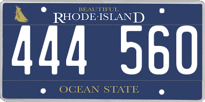 RI license plate 444560