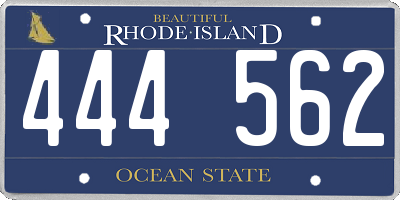 RI license plate 444562