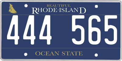 RI license plate 444565