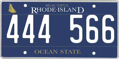 RI license plate 444566