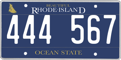 RI license plate 444567