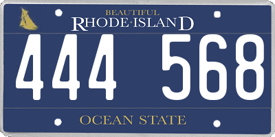 RI license plate 444568