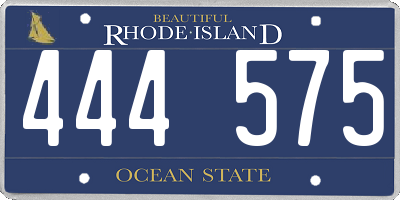 RI license plate 444575