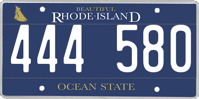 RI license plate 444580