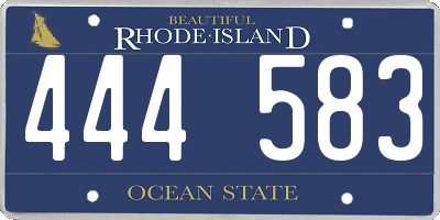 RI license plate 444583