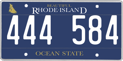 RI license plate 444584