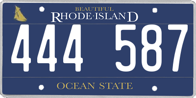 RI license plate 444587